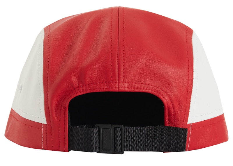 Supreme 2-Tone Leather Camp Cap Red