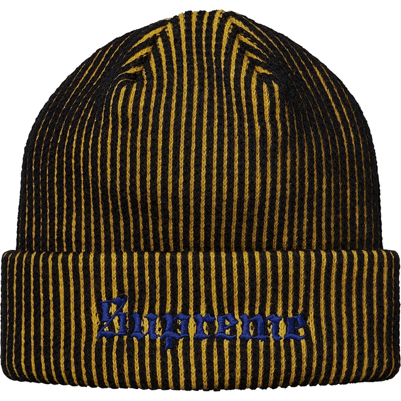 Supreme 2-Tone Rib Beanie Mustard