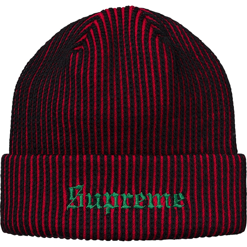 Supreme 2-Tone Rib Beanie Red
