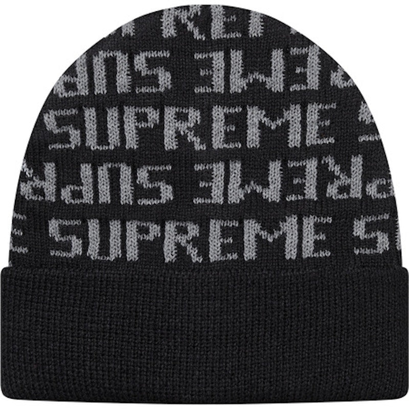 Supreme 3M Reflective Repeat Beanie Black