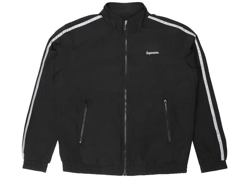 Supreme 3M Reflective Stripe Track Jacket Black