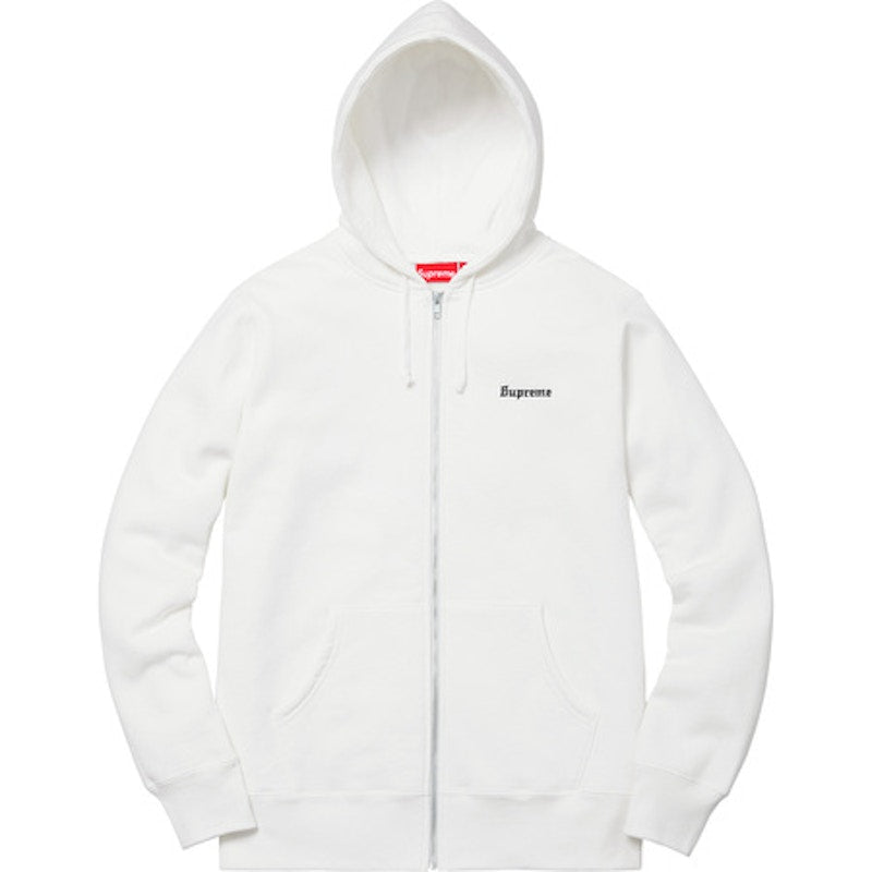 Supreme 666 Zip Up Hooded Sweatshirt White