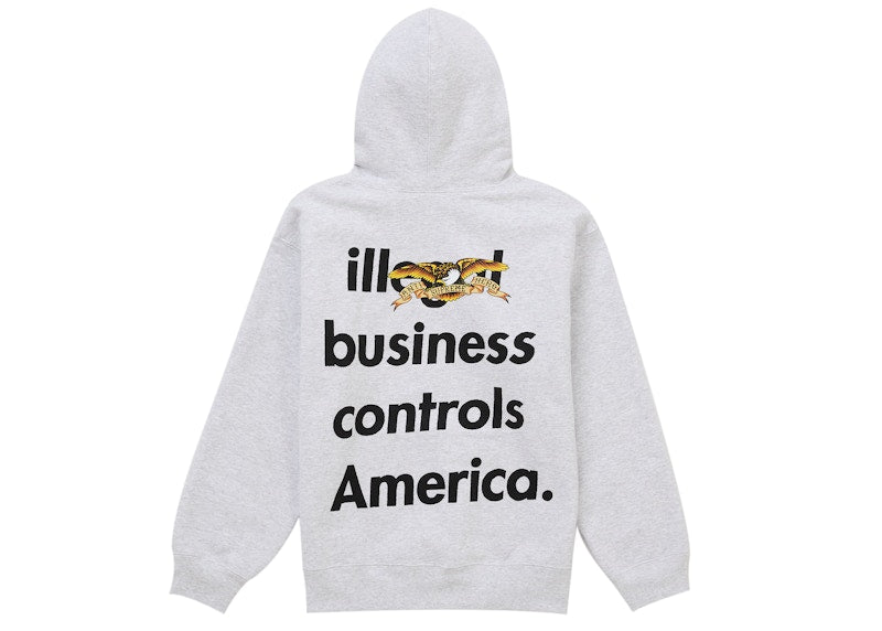Supreme ANTIHERO Hooded Sweatshirt (FW25) Ash Grey