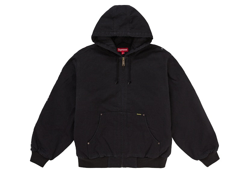 Supreme AOI Embroidered Hooded Work Jacket Black