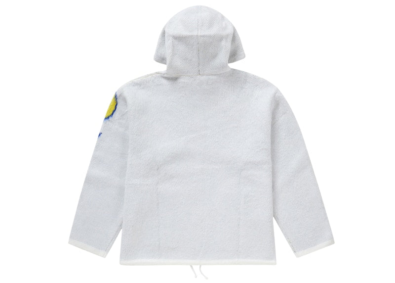 Supreme Accent Brushed Zip Up Hooded Sweater White