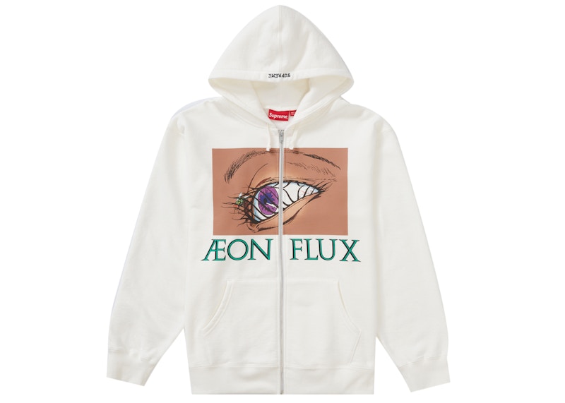 Supreme Aeon Flux Zip Up Hooded Sweatshirt White