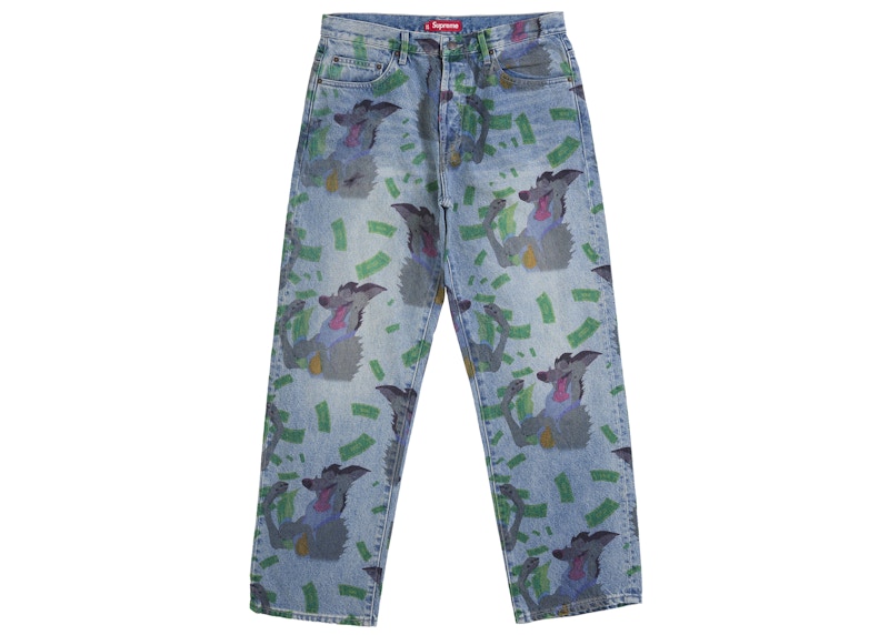 Supreme All Dogs Go To Heaven Loose Fit Jean Washed Indigo