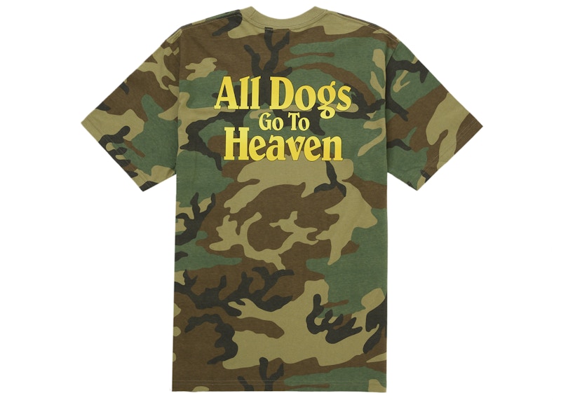 Supreme All Dogs Go To Heaven Tee Woodland Camo