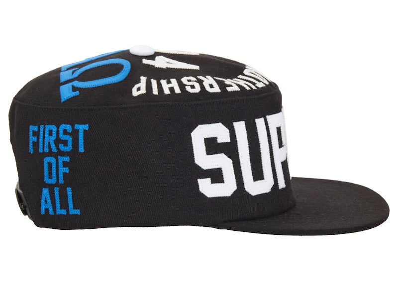Supreme Alpha Omega Pillbox Hat Black