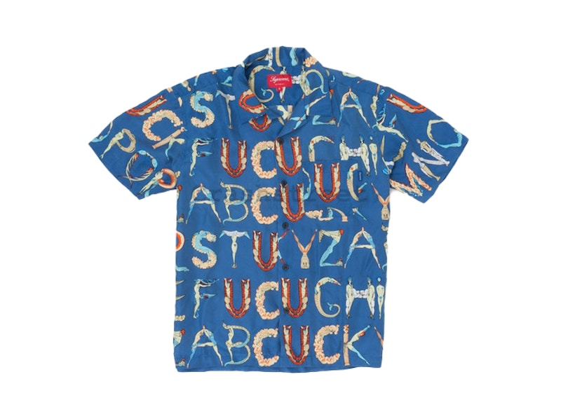 Supreme Alphabet Silk Shirt Navy
