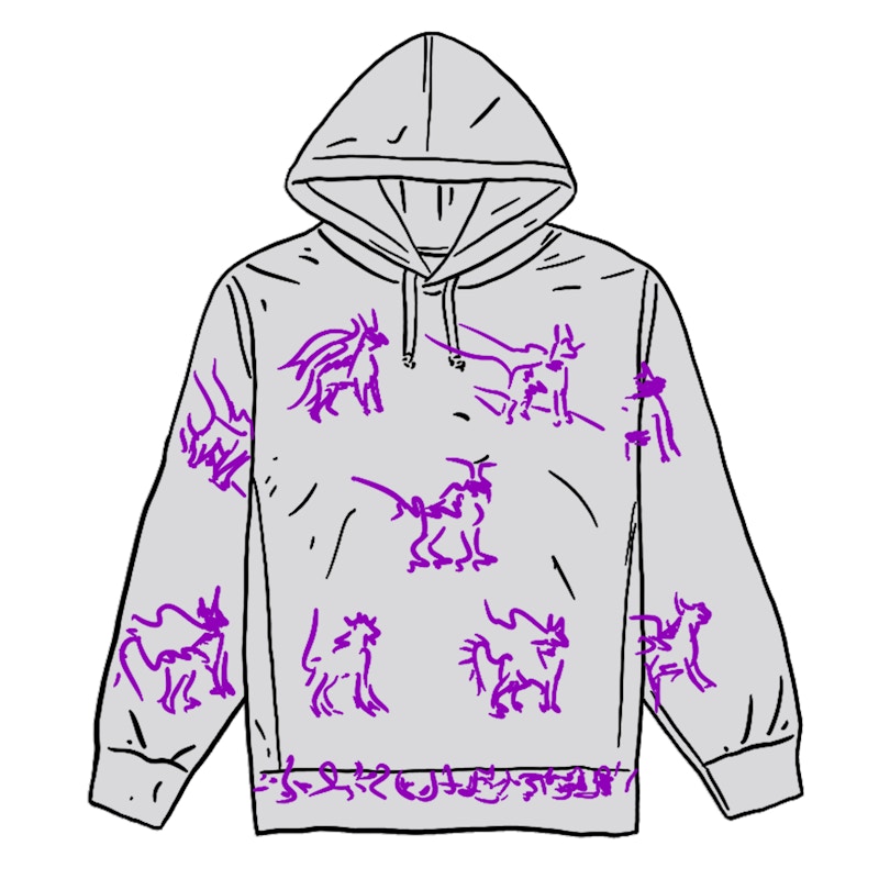 Supreme Animals Hooded Sweatshirt Ash Grey