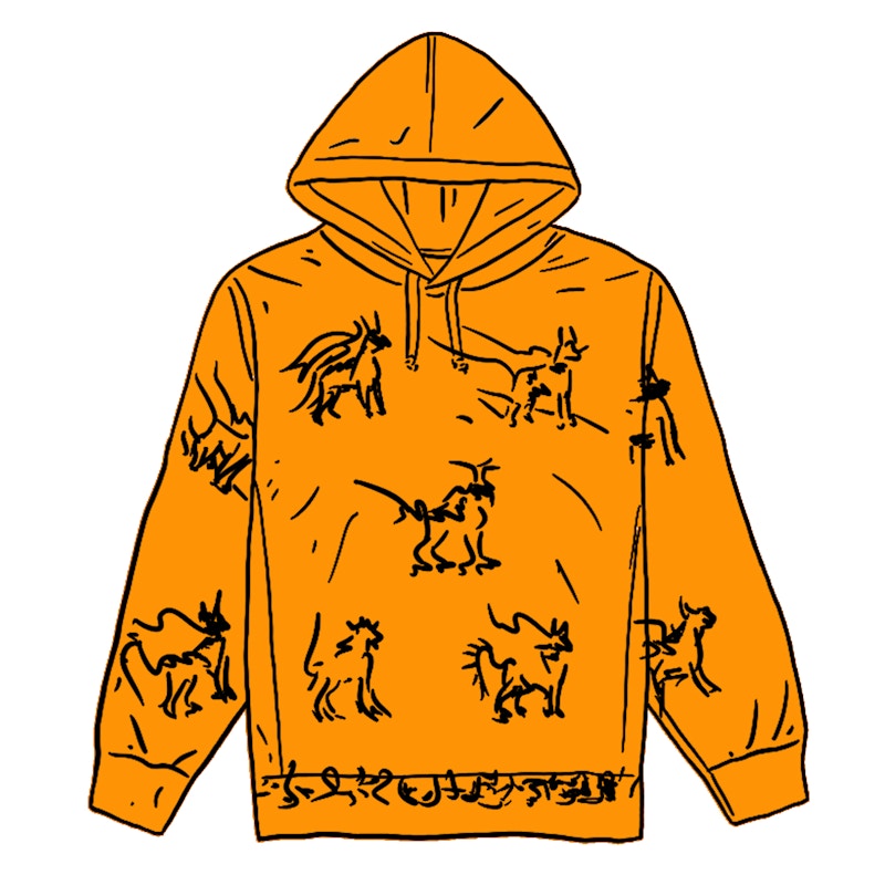 Supreme Animals Hooded Sweatshirt Gold