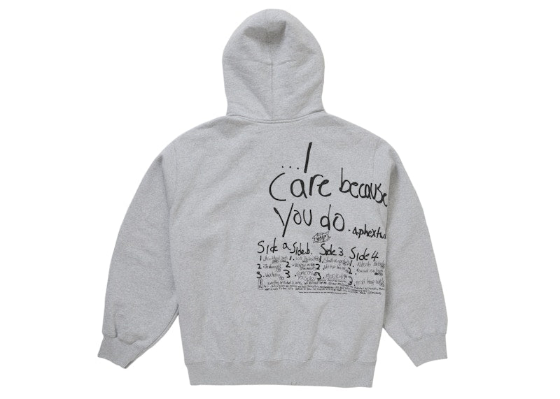 Supreme Aphex Twin Zip Up Hooded Sweatshirt Heather Grey