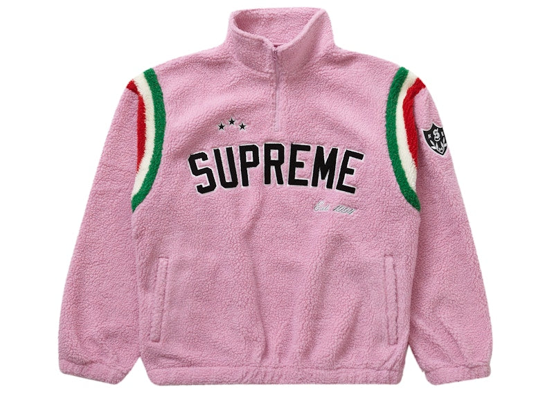 Supreme Arc Half Zip Fleece Pullover Pink
