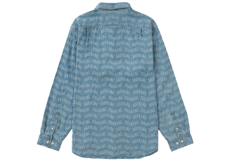 Supreme Arc Jacquard Denim Shirt Blue