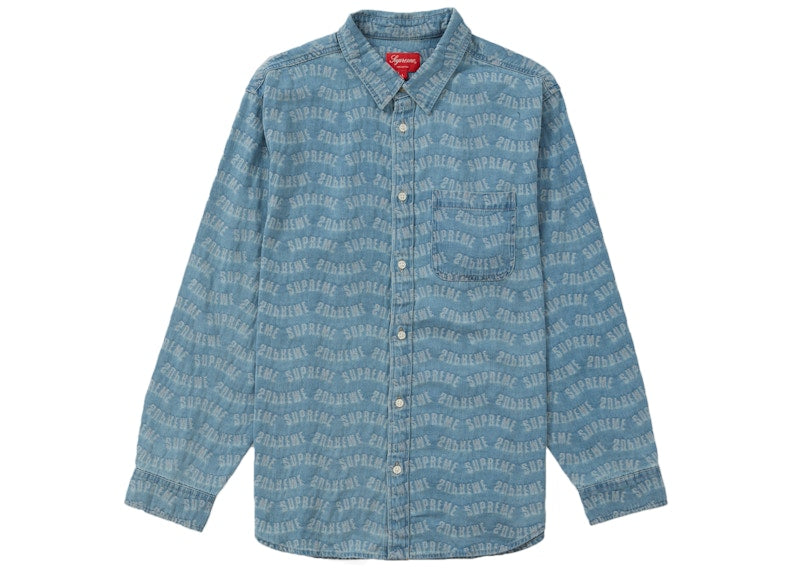 Supreme Arc Jacquard Denim Shirt Blue