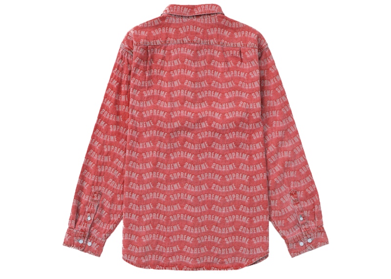 Supreme Arc Jacquard Denim Shirt Red