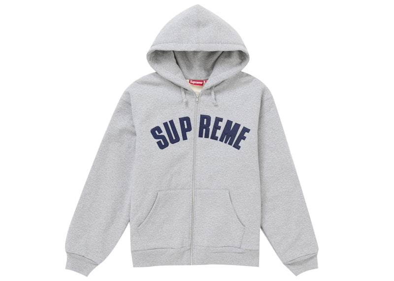 Supreme Arc Thermal Zip Up Hooded Sweatshirt Heather Grey