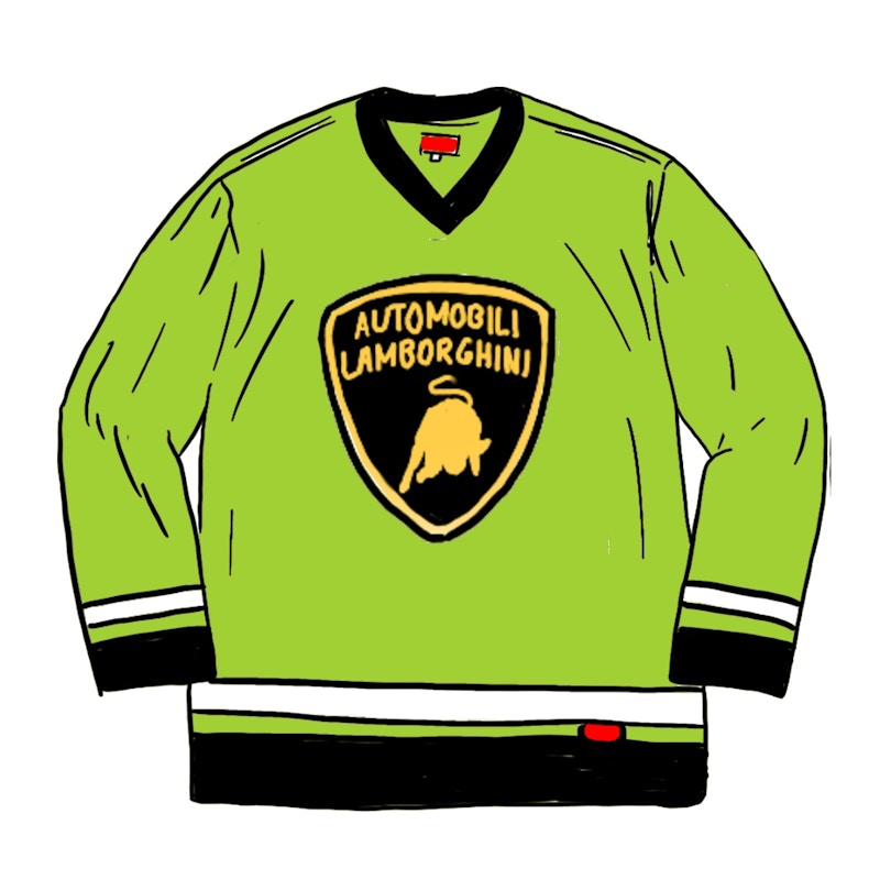 Supreme Automobili Lamborghini Hockey Jersey Lime