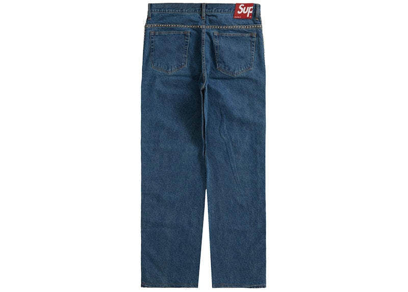 Supreme B.B. Simon Studded Regular Jean Blue