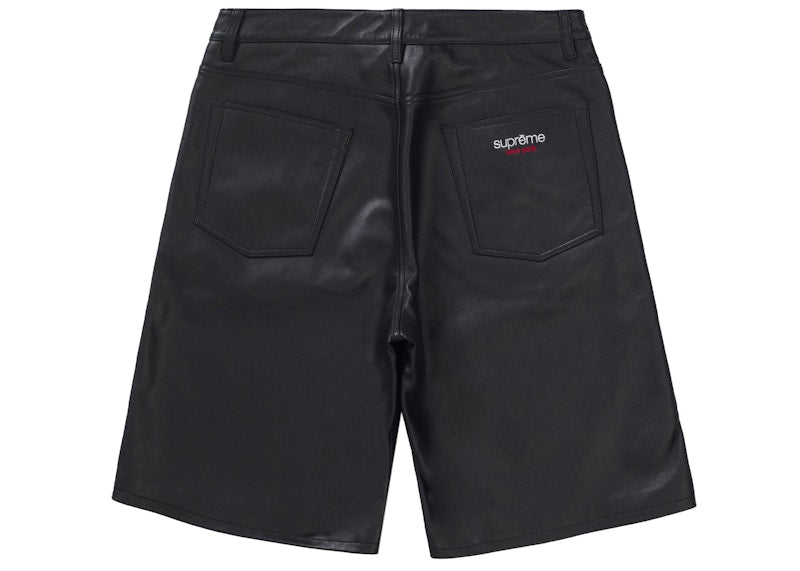 Supreme Baggy Leather Short Black