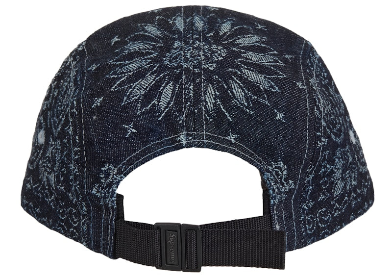 Supreme Bandana Jacquard Denim Camp Cap Indigo