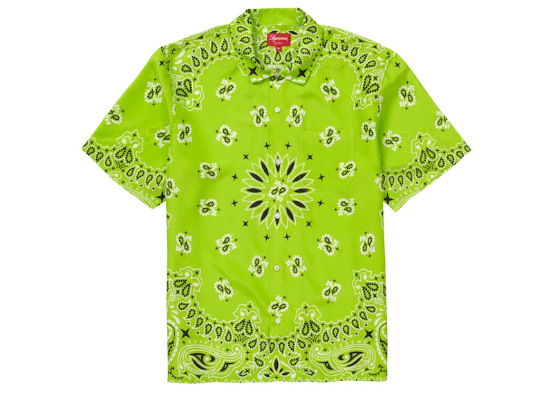 Supreme Bandana Silk S/S Shirt Bright Green