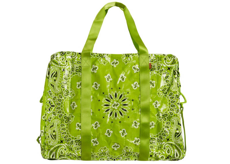 Supreme Bandana Tarp Large Duffle Bag Bright Green