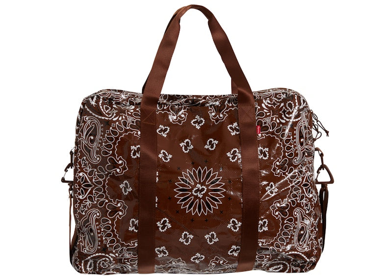 Supreme Bandana Tarp Large Duffle Bag Brown