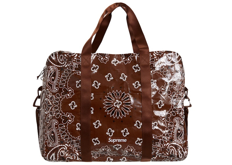 Supreme Bandana Tarp Large Duffle Bag Brown