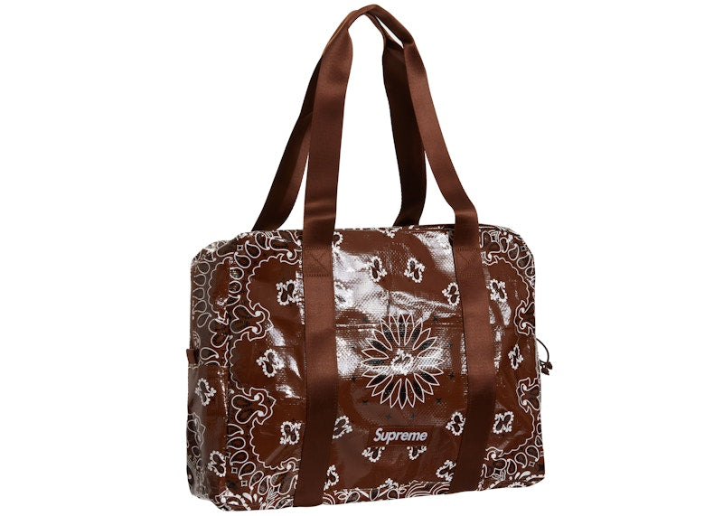Supreme Bandana Tarp Small Duffle Bag Brown
