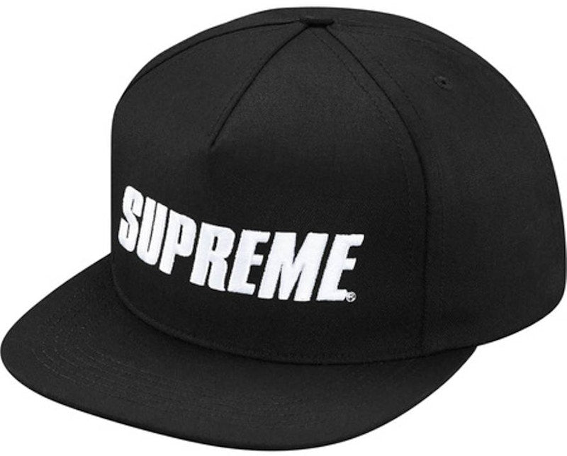 Supreme Bar Logo 5 Panel Hat Black