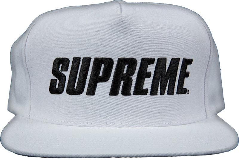 Supreme Bar Logo 5 Panel Hat White