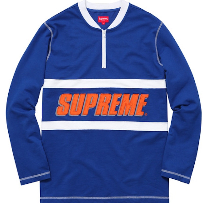 Supreme Bar Logo Half Zip Top Royal