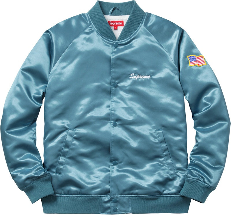 Supreme Betty Boop Satin Club Jacket Light Blue