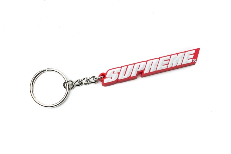 Supreme Bevel Logo Keychain Red
