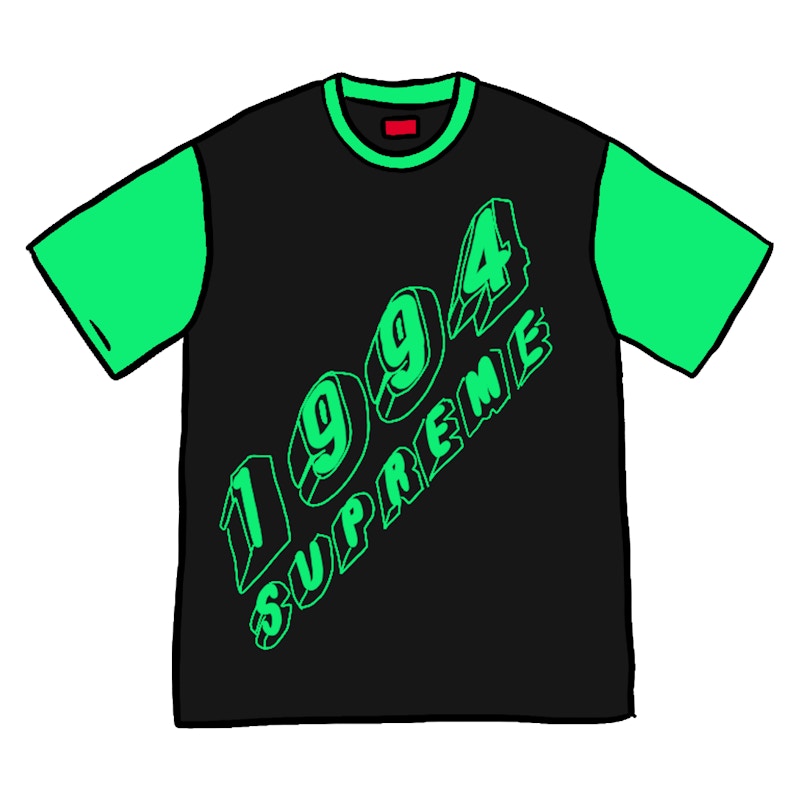 Supreme Bevel Text Ringer Tee Black