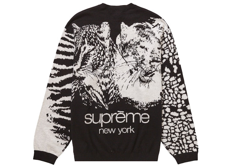 Supreme Big Cats Jacquard L/S Top Black