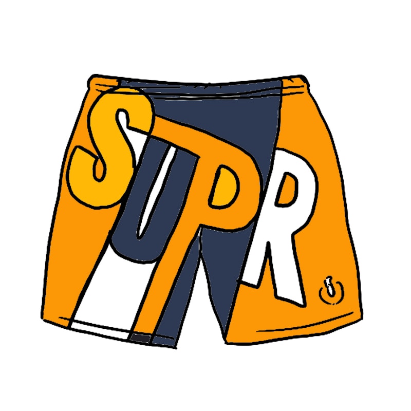 Supreme Big Letter Water Short Dark Orange