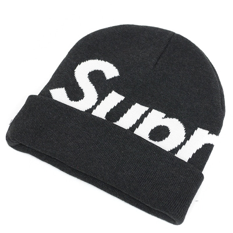Supreme Big Logo Beanie Charcoal