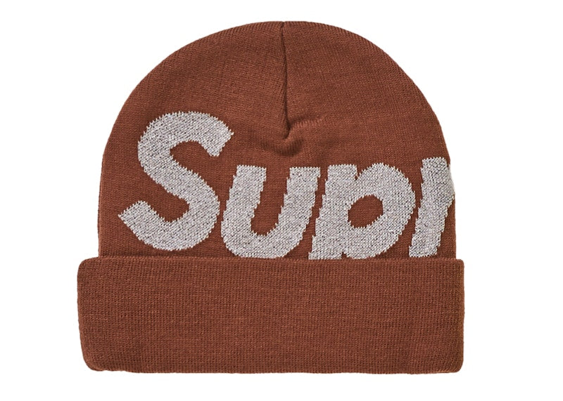 Supreme Big Logo Beanie (FW18) Brown