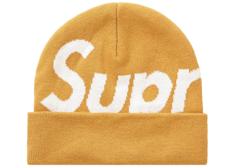 Supreme Big Logo Beanie (FW19) Dark Gold
