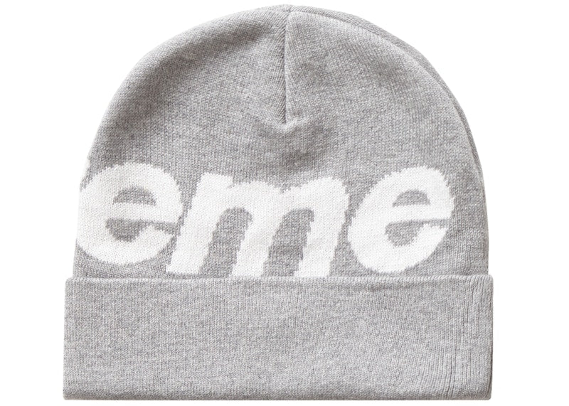 Supreme Big Logo Beanie (FW19) Heather Grey