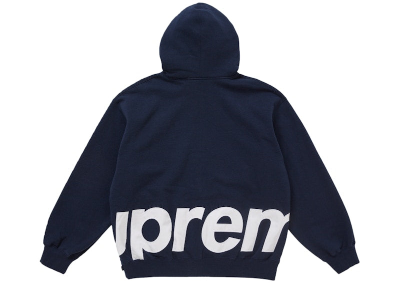 Supreme Big Logo Zip Up Hooded Sweatshirt Navy