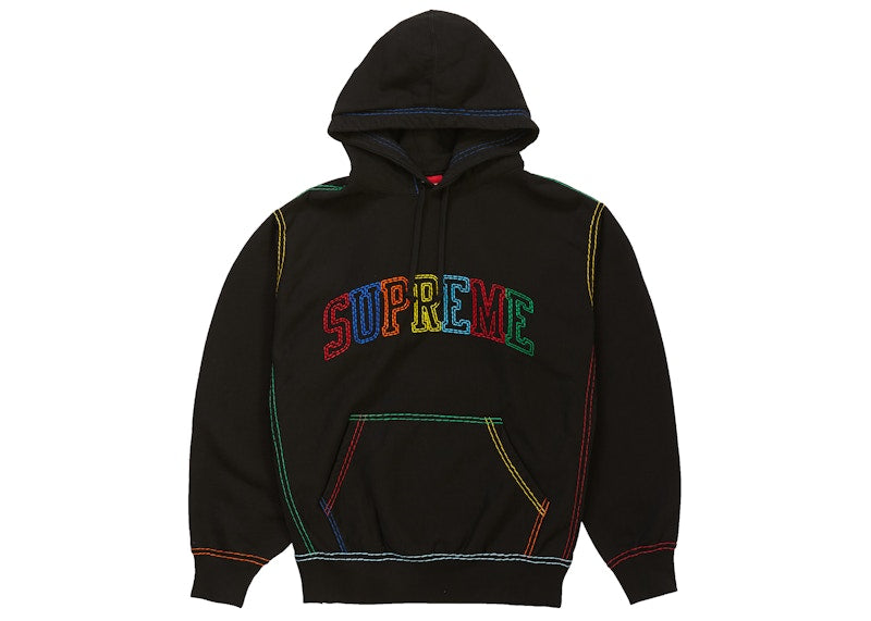 Supreme Big Stitch Hooded Sweatshirt Black