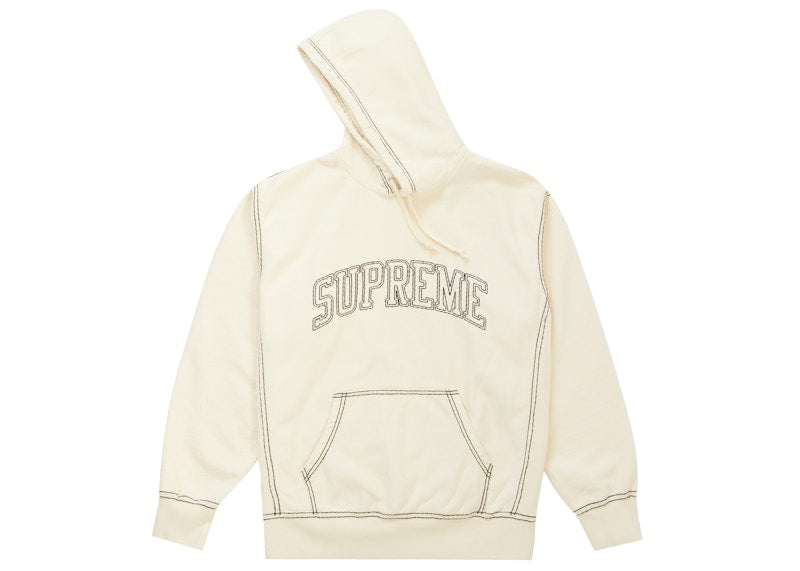 Supreme Big Stitch Hooded Sweatshirt Natural