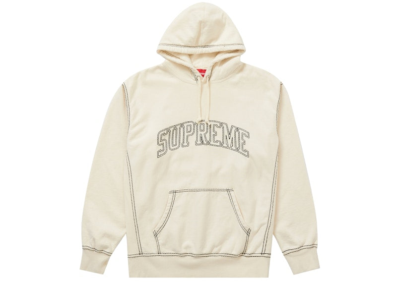 Supreme Big Stitch Hooded Sweatshirt Natural