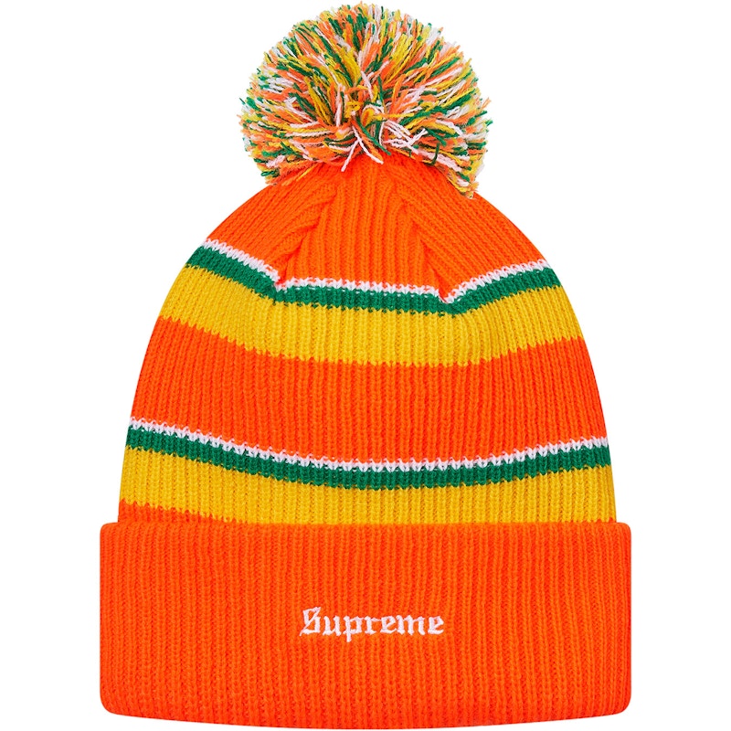 Supreme Big Stripe Beanie Orange