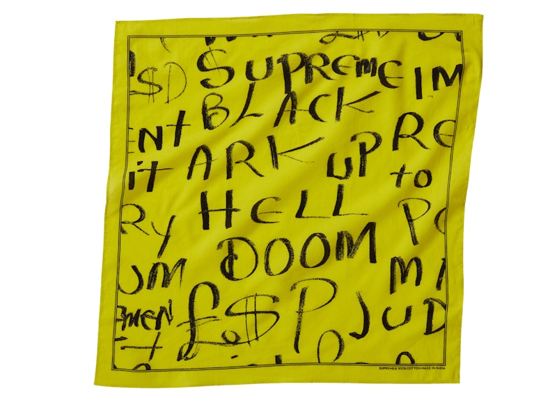 Supreme Black Ark Bandana Fluorescent Yellow