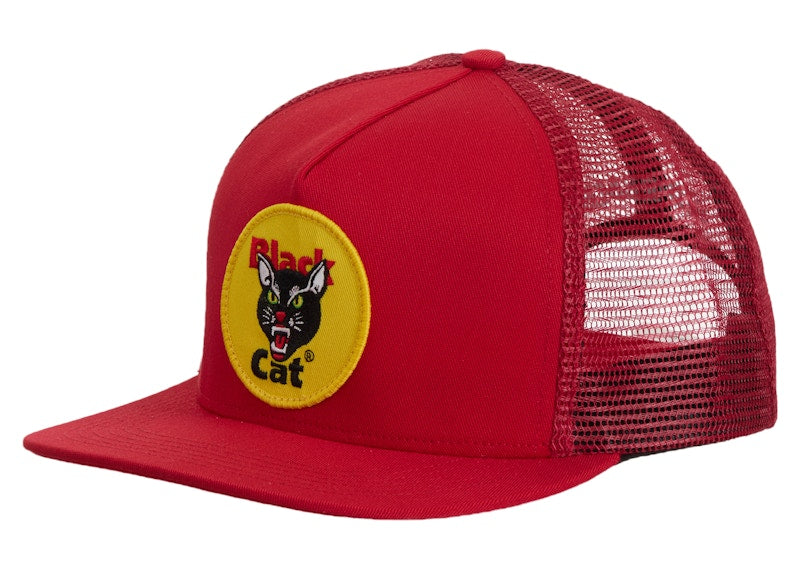 Supreme Black Cat Mesh Back 5-Panel Red